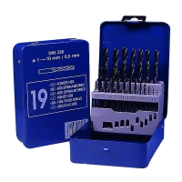 Coffret de 19 forets métaux laminés HSS - Plage de diamètres 1 à 10 mm