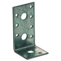 Équerre mixte de menuiserie bois et charpente E Renforcée - Dimensions (L1 x L2) : 75 x 48 mm - Largeur : 65 mm - Épaisseur : 1,5 mm