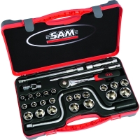 Coffret de 28 douilles 1/2" 6 pans SHP avec accessoires 75-SH28P