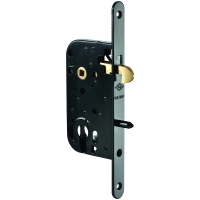 Serrure à larder 1 point MULTIBAT à mentonnet  clé I axe 50 mm noire