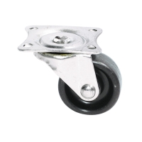 Roulette de meuble sur platine bandage polypropylène 60503 - Capacité de charge : 16 kg - Diamètre : 30 mm - Fonctionnement : pivotante - Hauteur de la roulette : 38 mm