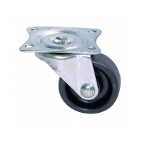 Roulette de meuble sur platine bandage polypropylène 60503 - Charge max 20 kg - pivotante - Hauteur 52 mm