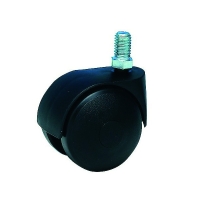 Roulette de meuble à tige filetée bandage polypropylène 727409 - Capacité de charge : 40 kg - Diamètre : 50 mm - Fonctionnement : pivotante - Hauteur de la roulette : 62 mm