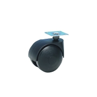Roulette de meuble sur platine bandage polypropylène 757210 - Capacité de charge : 40 kg - Diamètre : 50 mm - Fonctionnement : pivotante - Hauteur de la roulette : 65 mm
