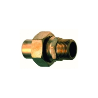 Raccord gaz 3 pièces à braser sur cuivre - mâle - 3/4" - CU 22