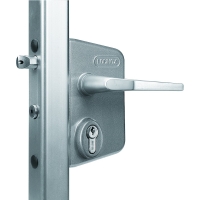 Serrure de portail LAKQ U2 7 MM profil 60 A80 - argent - réversible