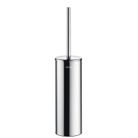 Porte-balai mural avec brosse WC et couvercle inox 304 poli brillant