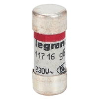 Cartouche fusible domestique avec voyant - rouge - 10,3 x 25,8 mm - 16 A - boîte de 10 pièces