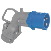 Fiche mobile coudée pour appareillage industriel HYPRA 2P+T 200V à 250V plastique - 16A