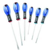 Jeu de 6 tournevis électricien et mécanicien Plat et Pozidriv®