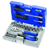 Coffret de 34 douilles 1/4" avec accessoires