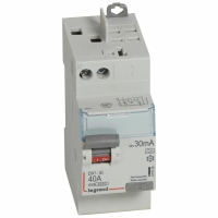 Interrupteur différentiel DX3-ID type A V/A - arrivée haut à vis et départ haut automatique - 2P 230 V - 40 A - 2 modules