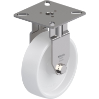 Roulette de manutention fixe en inox avec platine à visser BPXA pivotante 190 kg - 75 x 100 mm