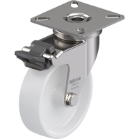 Roulette de manutention pivotante à frein en inox avec platine à visser LPXA-FI 190 kg - 75 x 100 mm