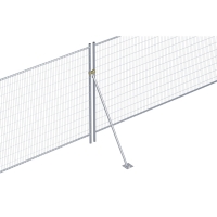 Jambe de force pour clôture mobile de chantier grillagée - Longueur : 1,7 mètres