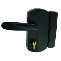 Serrure de portail MODULOX à pêne rentrant en applique - noir - réversible