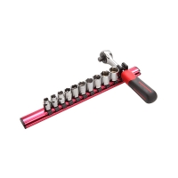 Rack aimanté de 11 douilles 1/4" avec cliquet 73-RJ11RZ