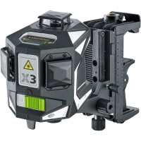 Laser lignes 3D X3 LASER PRO vert à 2 batteries L-boxx 0,2mm/m visibilité 40 mètres