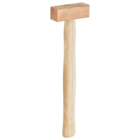 Marteau en cuivre forme masse avec manche en frêne - 1 kg
