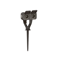 Double prises 2P+T précâblées PLEXO sur piquet de jardin - anthracite