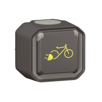 Prise de courant 2P+T étanche PLEXO pour recharge de vélos et 2 roues électriques - anthracite