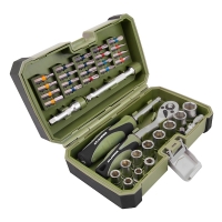 Coffret de 37 douilles et embouts 1/4" bi-matière