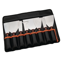 Couteau américain avec manche bimatière en trousse de 8 pièces