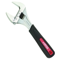 Clé à molette grande ouverture chromé avec manche gainé 10" - 53 mm