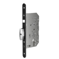 Serrure automatique d'urgence à larder 1 point D469 clé I axe 50 mm noire avec gâche réduite