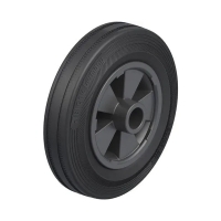 Roue de manutention caoutchouc VPP à moyeu lisse noir