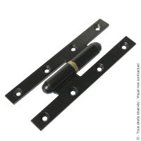 Paumelle PICARDE bouts ronds époxy noir 9005 avec bague laiton