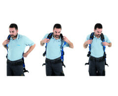 Prenez les bretelles reliées au dé dorsal